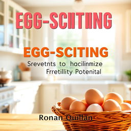 A flat book cover design featuring a realistic image of a sunny, vibrant kitchen filled with natural light