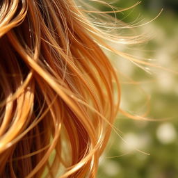 A close-up, artistic depiction of luxurious hair flowing in the wind