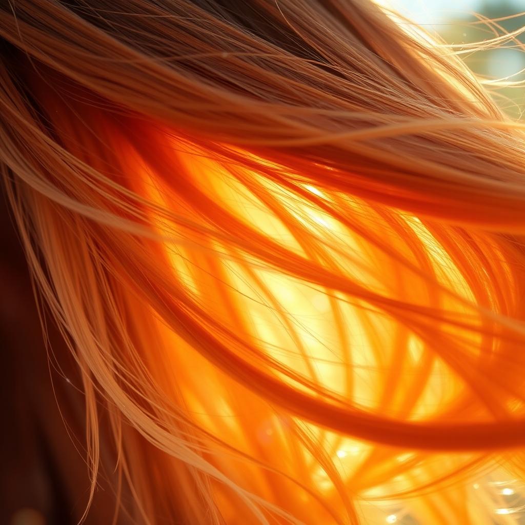 A close-up, artistic depiction of luxurious hair flowing in the wind