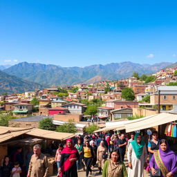 A stunning and picturesque view of the Kurdish city in Iran, showcasing its vibrant culture, traditional architecture, and breathtaking mountainous landscape