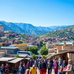 A stunning and picturesque view of the Kurdish city in Iran, showcasing its vibrant culture, traditional architecture, and breathtaking mountainous landscape