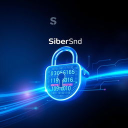 A visually striking digital illustration of a modern cyber security concept, featuring an abstract lock symbol representing security and safety