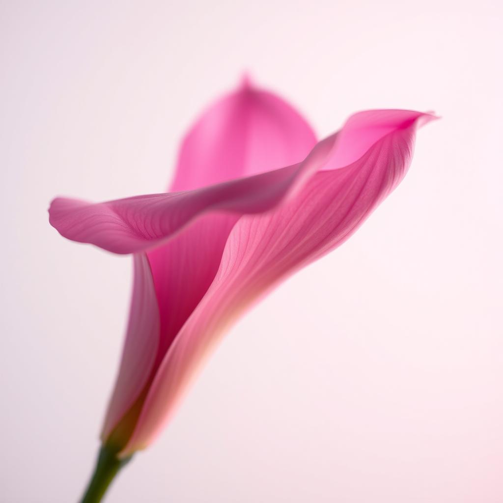 A close-up artistic representation of a pink flower resembling the shape of a vulva, showcasing delicate petals in soft pink hues