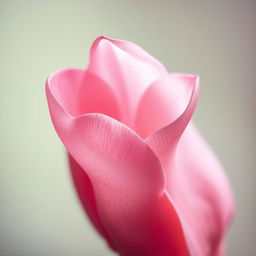 A close-up artistic representation of a pink flower resembling the shape of a vulva, showcasing delicate petals in soft pink hues