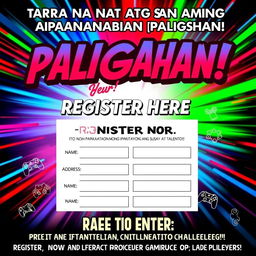 A vibrant and eye-catching poster promoting an exciting competition