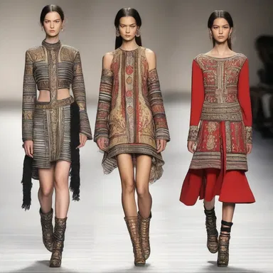 The fashion designer incorporated Scythian-inspired elements into her latest collection, featuring intricate patterns and tribal motifs.