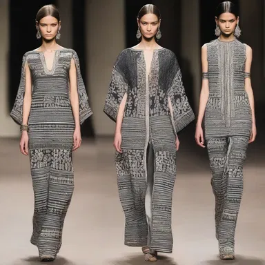 The fashion designer incorporated Scythian-inspired elements into her latest collection, featuring intricate patterns and tribal motifs.