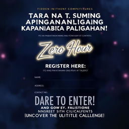 A mysterious and compelling poster designed to promote an intriguing competition