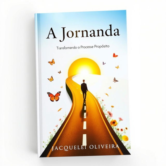 A captivating book cover for a motivational title 'A Jornada'