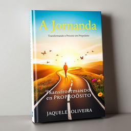 A captivating book cover for a motivational title 'A Jornada'
