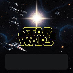 A blank collector card inspired by the Star Wars universe incorporating the iconic Star Wars logo prominently at the top center