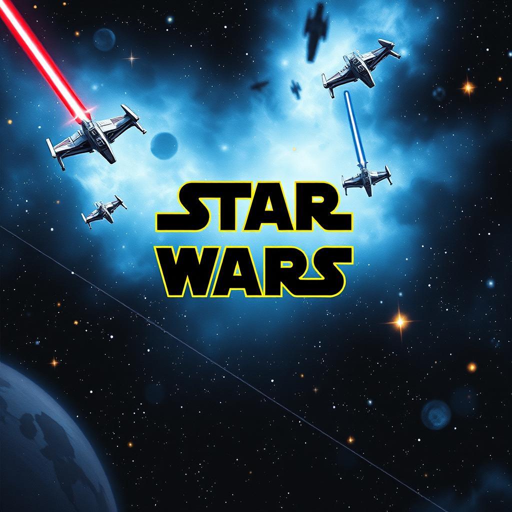 A blank collector card inspired by the Star Wars universe incorporating the iconic Star Wars logo prominently at the top center