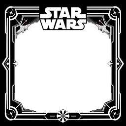 A blank collector card inspired by Star Wars, featuring the iconic Star Wars logo prominently displayed at the top center