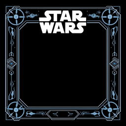 A blank collector card inspired by Star Wars, featuring the iconic Star Wars logo prominently displayed at the top center