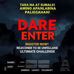 A mysterious and captivating poster for a gaming competition
