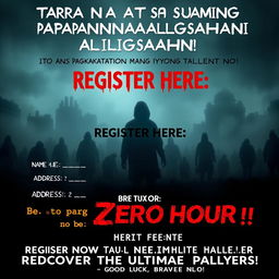 A mysterious and slightly scary poster for an exciting gaming competition