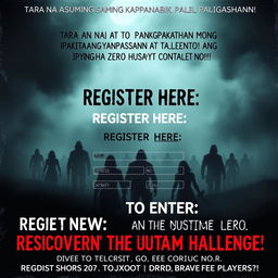 A mysterious and slightly scary poster for an exciting gaming competition