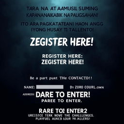 A mysterious and slightly scary poster for an exciting gaming competition