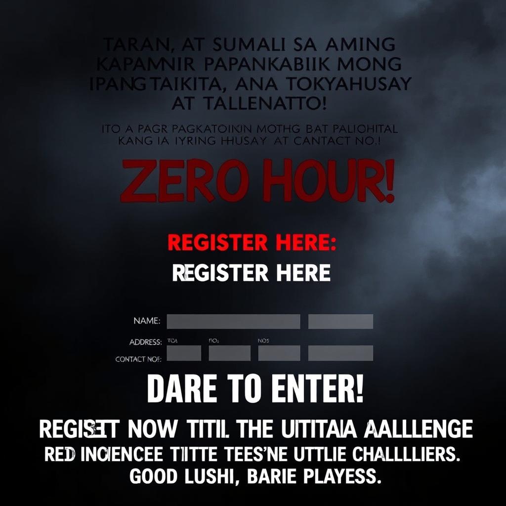 A mysterious and slightly scary poster for an exciting gaming competition