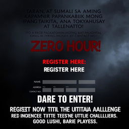 A mysterious and slightly scary poster for an exciting gaming competition