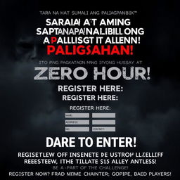 A mysterious and slightly scary poster for an exciting gaming competition