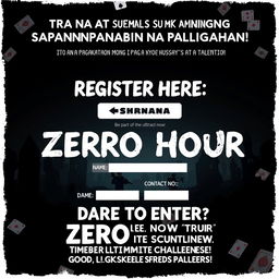 A mysterious and intriguing poster for an exciting gaming competition, designed to evoke a sense of challenge and adventure