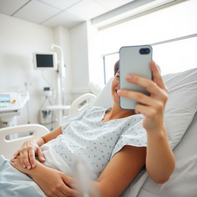 A hospital room featuring a bright, airy atmosphere