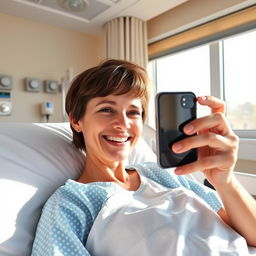 A hospital room featuring a bright, airy atmosphere