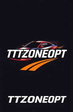A modern logo design featuring a stylized rally car in action, the car is sleek and dynamic, with vivid colors that convey speed and excitement