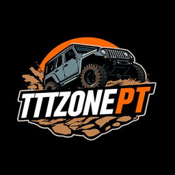 A striking logo featuring an off-road vehicle prominently displayed alongside the text 'TTZONEPT'
