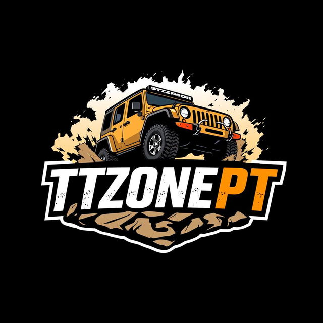 A striking logo featuring an off-road vehicle prominently displayed alongside the text 'TTZONEPT'