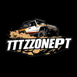 A striking logo featuring an off-road vehicle prominently displayed alongside the text 'TTZONEPT'