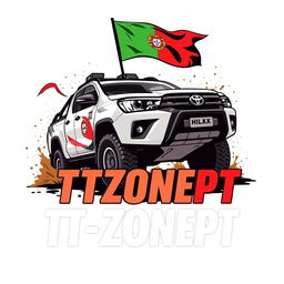 An exciting logo featuring a Toyota Hilux T1+ Dakar truck, prominently displayed with the text 'TTZONEPT' alongside it