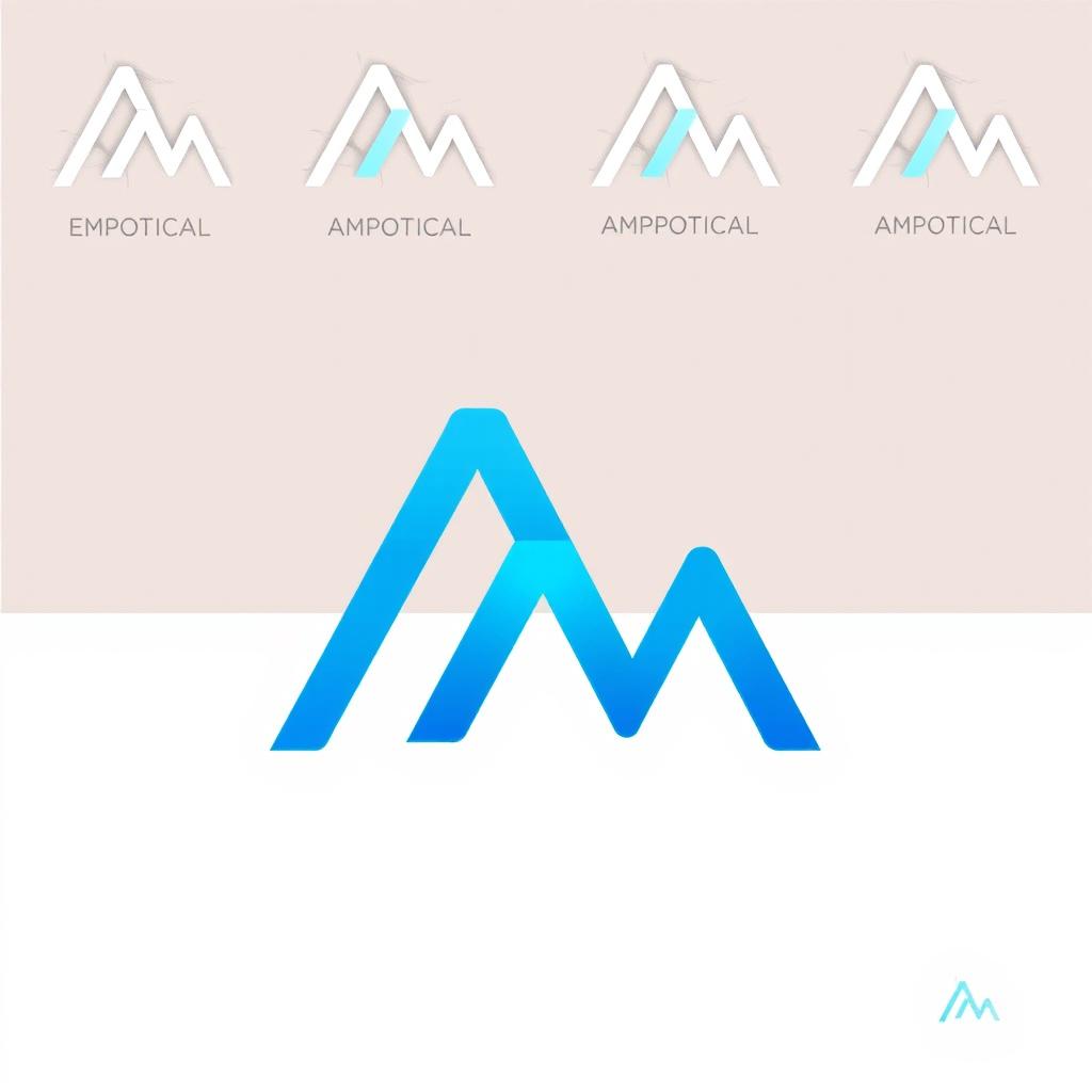 A modern logo design featuring the letters A, M, and M creatively combined in a stylish and sleek manner