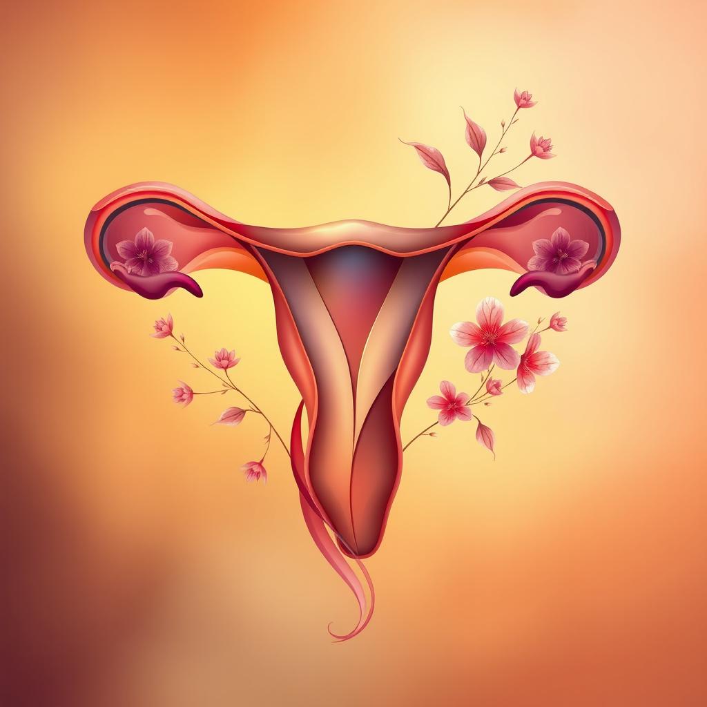 An artistic rendering of a vagina, depicted in an abstract and beautiful way, focusing on the organic shapes and colors found in nature