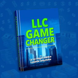 A vibrant and modern book cover design featuring a realistic cityscape with towering skyscrapers, symbolizing business success and growth