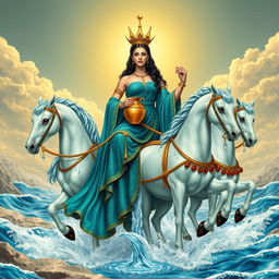 A magnificent image of Anahita, the goddess of water, fertility, and purity in ancient Iranian mythology