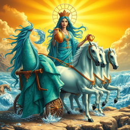 A magnificent image of Anahita, the goddess of water, fertility, and purity in ancient Iranian mythology