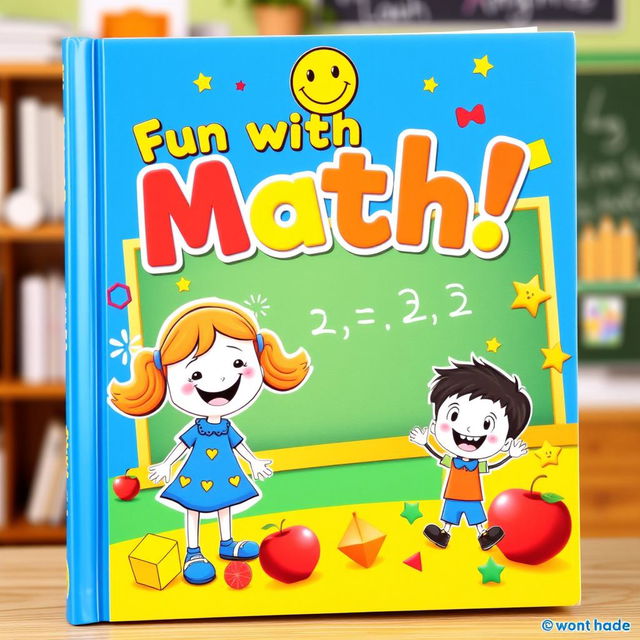 A colorful and engaging math-themed cover designed for children