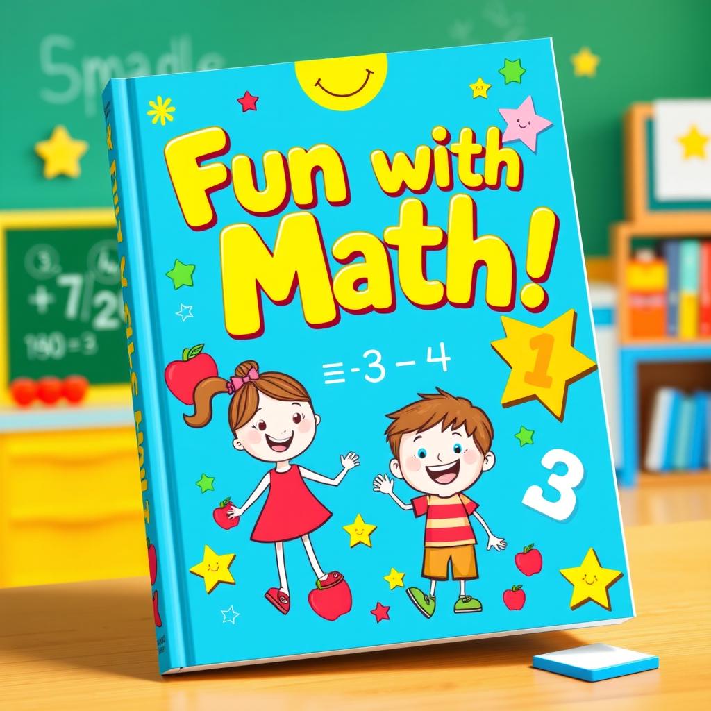 A colorful and engaging math-themed cover designed for children