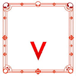 A blank collector card designed with a bold border inspired by the 1980s TV series 'V'