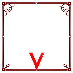 A blank collector card designed with a bold border inspired by the 1980s TV series 'V'