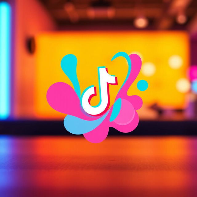 A vibrant and eye-catching TikTok profile picture, featuring an abstract design that incorporates bold colors like pink, blue, and yellow