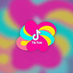 A vibrant and eye-catching TikTok profile picture, featuring an abstract design that incorporates bold colors like pink, blue, and yellow