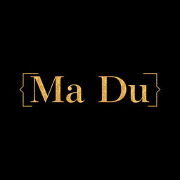 A stylish TikTok profile picture for 'Ma Du' featuring a striking black and gold color scheme
