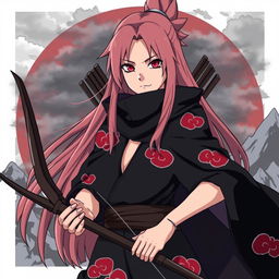 A confident female hero named Irithel, characterized by her long, distinctive hair and a sharp expression full of determination