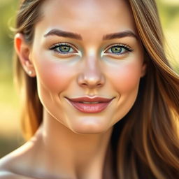 A portrait of a beautiful model with healthy, glowing skin