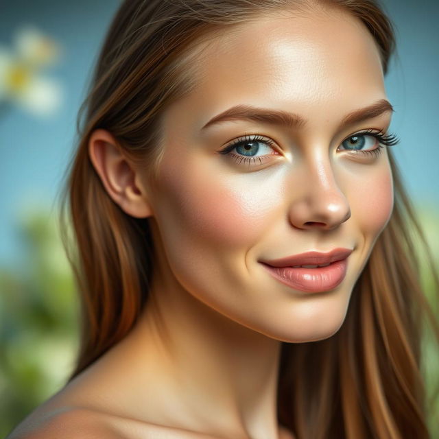 A portrait of a beautiful model with healthy, glowing skin