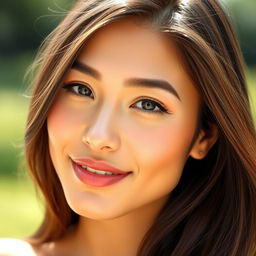 A portrait of a beautiful model with healthy, glowing skin