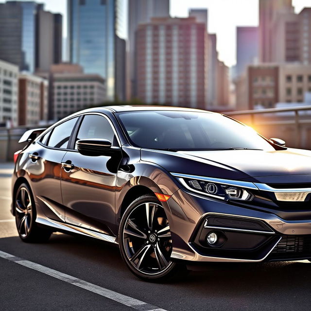 A sleek 2018 Honda Civic Sport in a stunning gloss gray finish, showcasing its modern design and sporty features